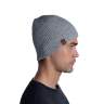 Buff Knitted & Full Fleece Hat, Lyne Light Grey