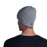 Buff Knitted & Full Fleece Hat, Lyne Light Grey