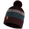 Buff Knitted Hat, Elon Maroon