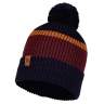 Buff Knitted Hat, Elon Night Blue