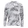 Simms SolarFlex LS Crewneck - Print, Cloud Camo Grey