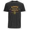 Simms Stacked Logo Bass T-Shirt, Charcoal Heather