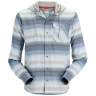 Simms Santee Flannel Hoody, Navy-Storm-Steel Blue Stripe