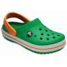 CROCS Crocband Clog K Grass Green-White-Blazing Orange