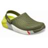 CROCS LiteRide Colorblock Clog Army Green-White